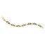14k Yellow Gold Malachite Paperclip Gem Link Bracelet