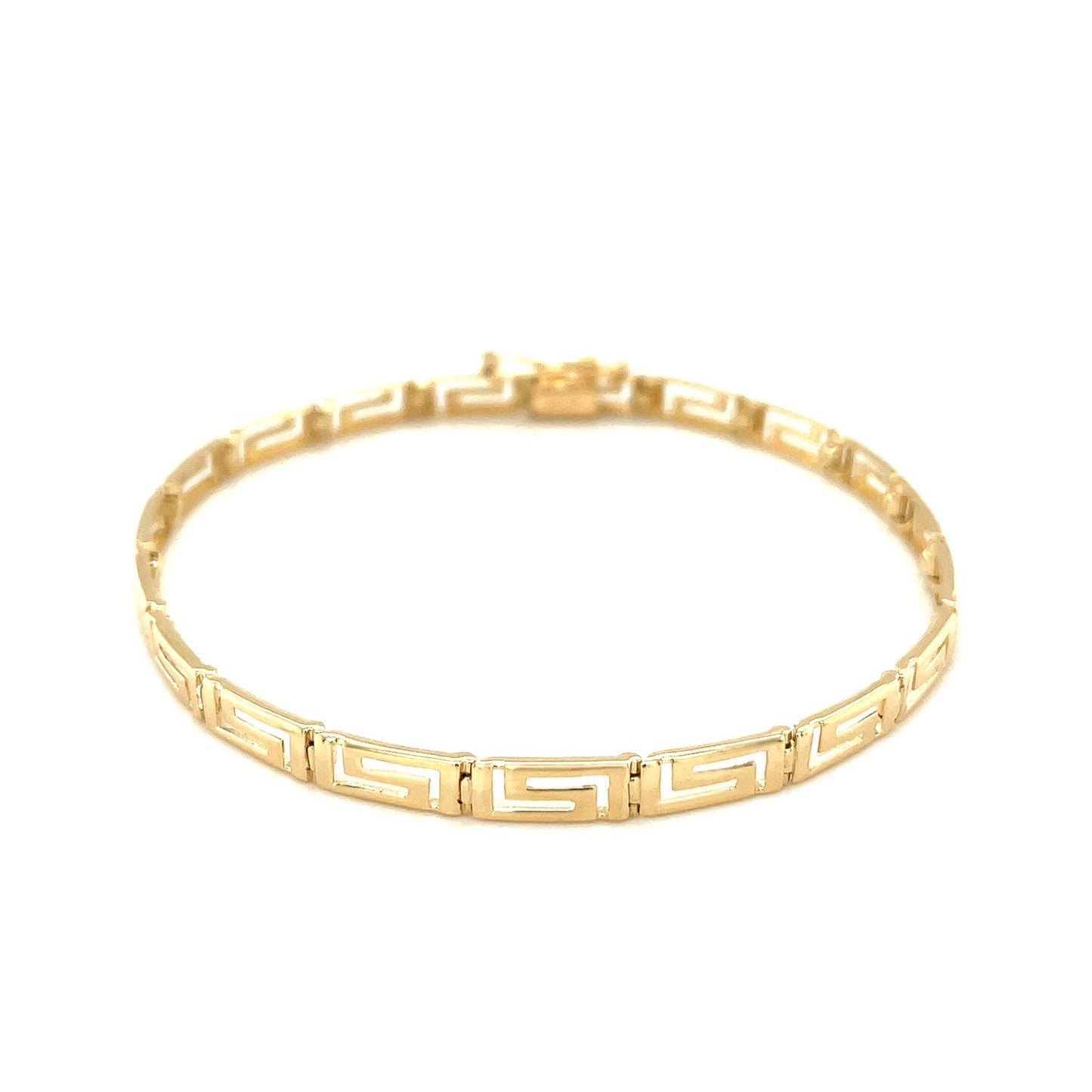 14k Yellow Gold Greek Fret Design Bracelet