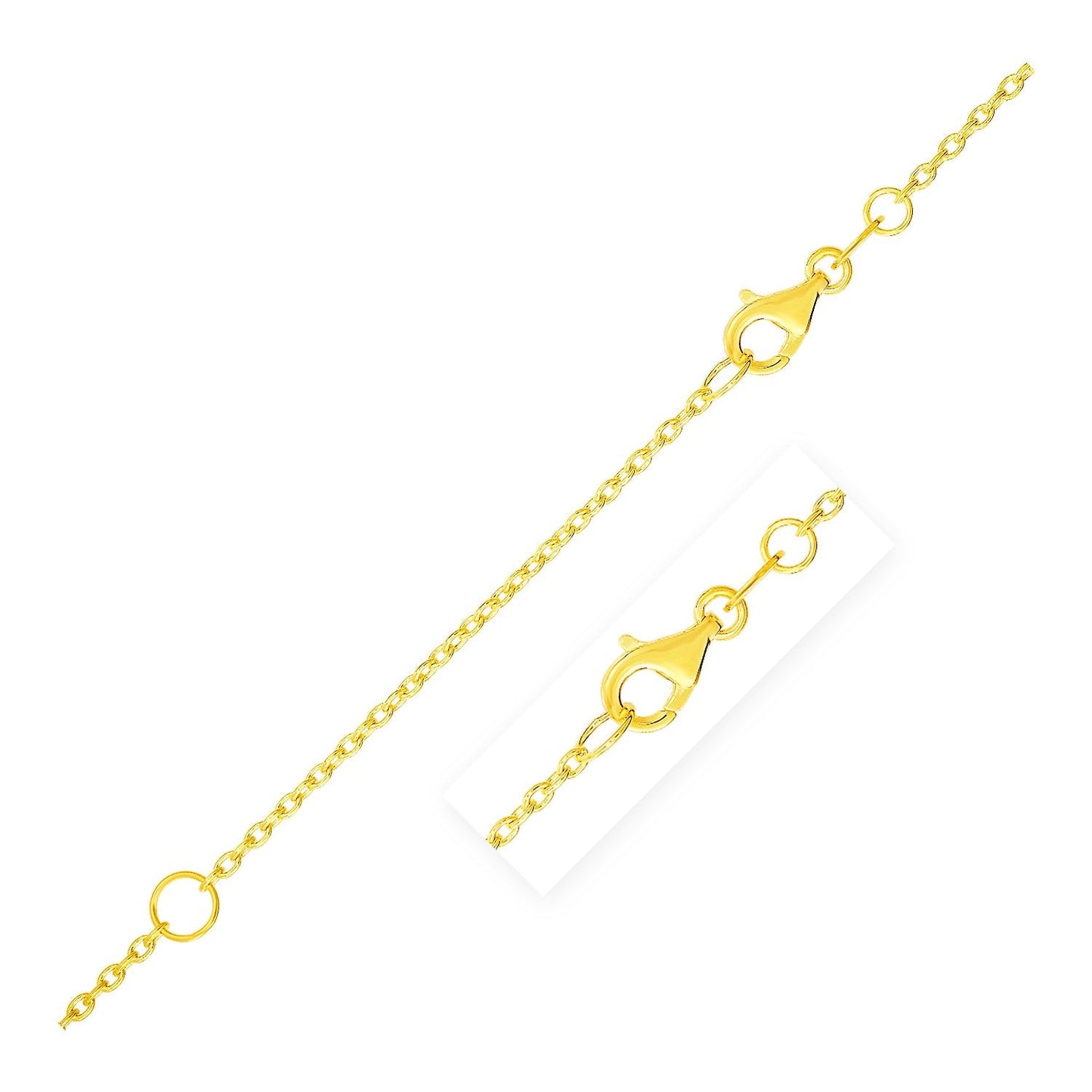 Collar de cadena extensible de oro amarillo de 14k