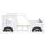 Twin Size Classic Car-Shaped Platform Bed with Wheels - White