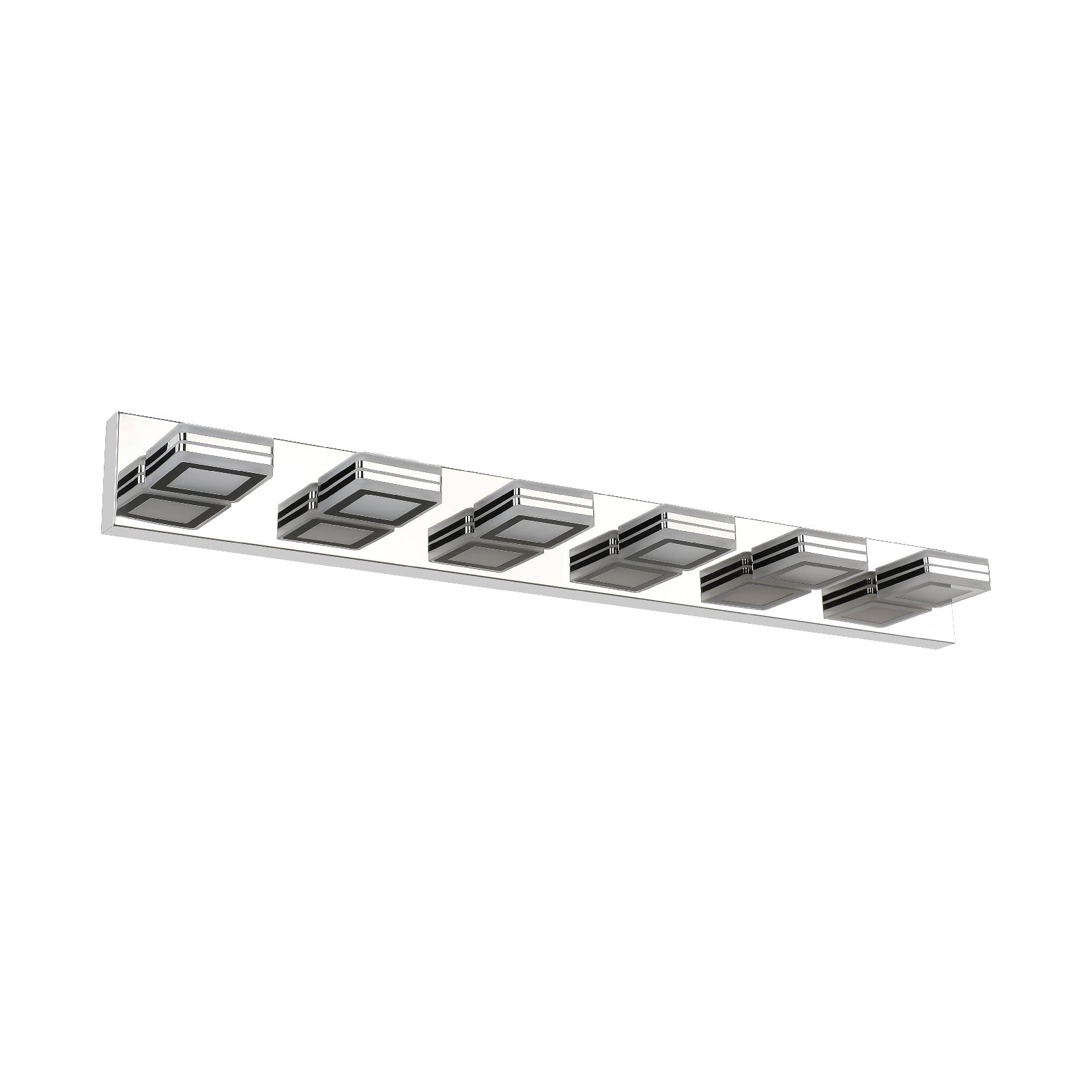 LED Modern Chrome Makeup Light, 6-Lights Acrylic Chrome Makeup Mirror Light - Korvel