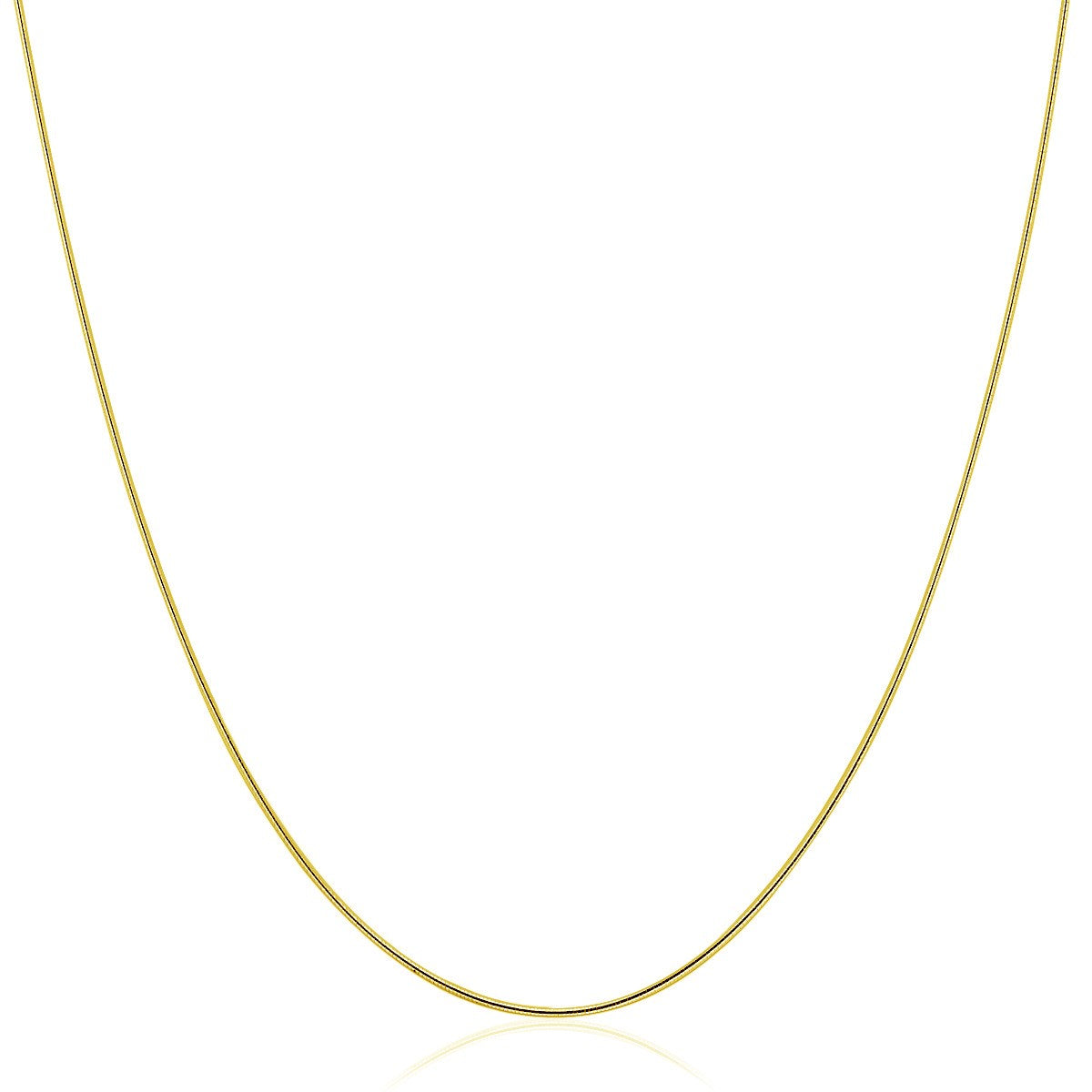 Collier Omega Rond Motif Fin en Or Jaune 14k