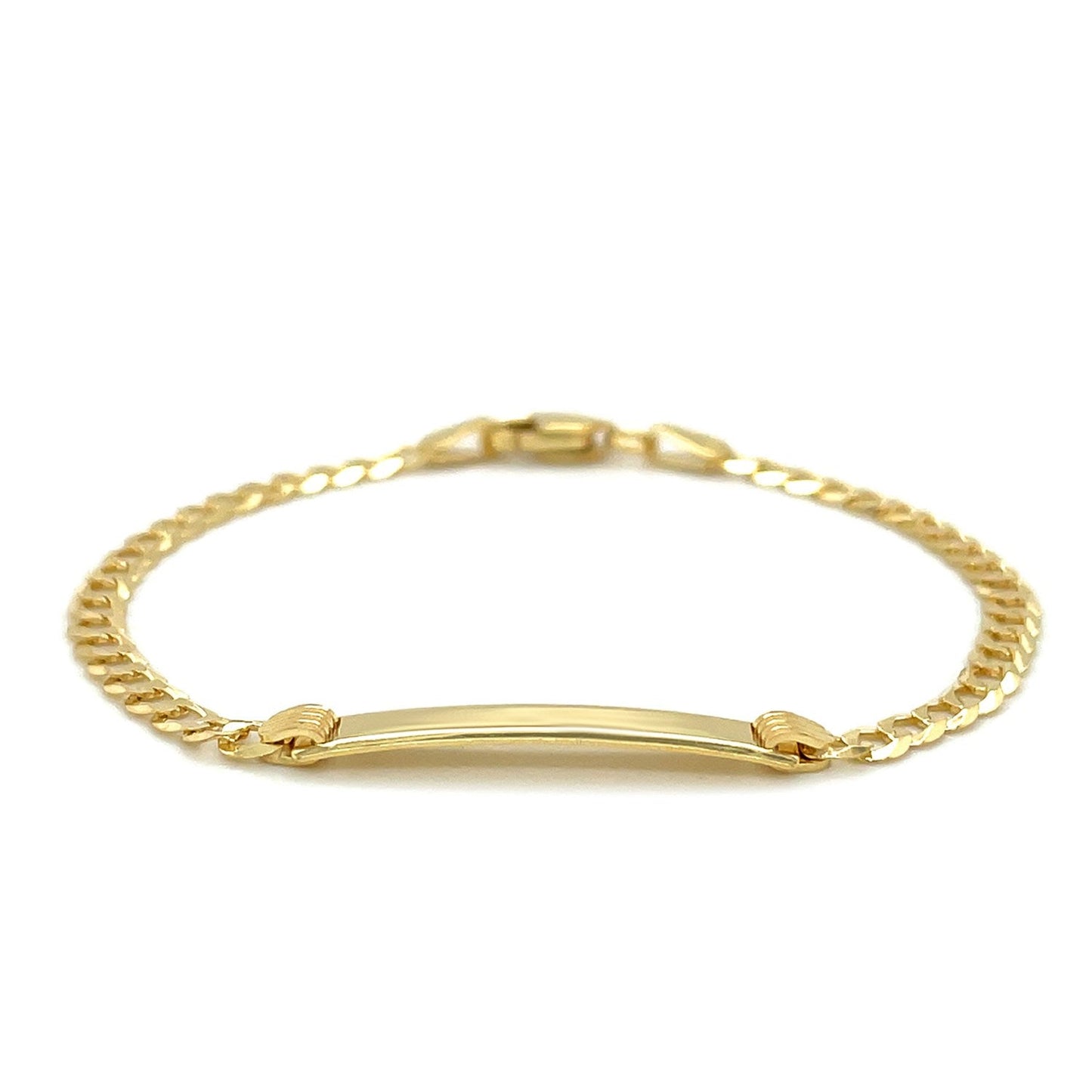 14k Yellow Gold Curb Link Children's ID Bracelet