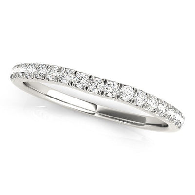 Anillo de boda de diamantes curvado en oro blanco de 14k (1/3 cttw)