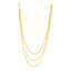 14k Yellow Gold Three Strand Herringbone Chain Necklace