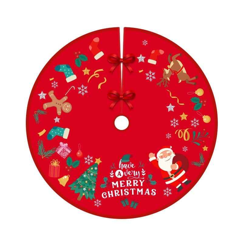 Deer Head Snowflake Santa Claus Gift Box Series Christmas Tree Bottom Decoration Apron Atmosphere Decoration - Korvel