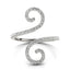 14k White Gold Diamond Open Flourish Style Engagement Ring
