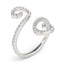 14k White Gold Diamond Open Flourish Style Engagement Ring