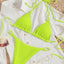 Hanging neck tie bikini multi-color three-point swimsuit hot spring swimsuit - Korvel
