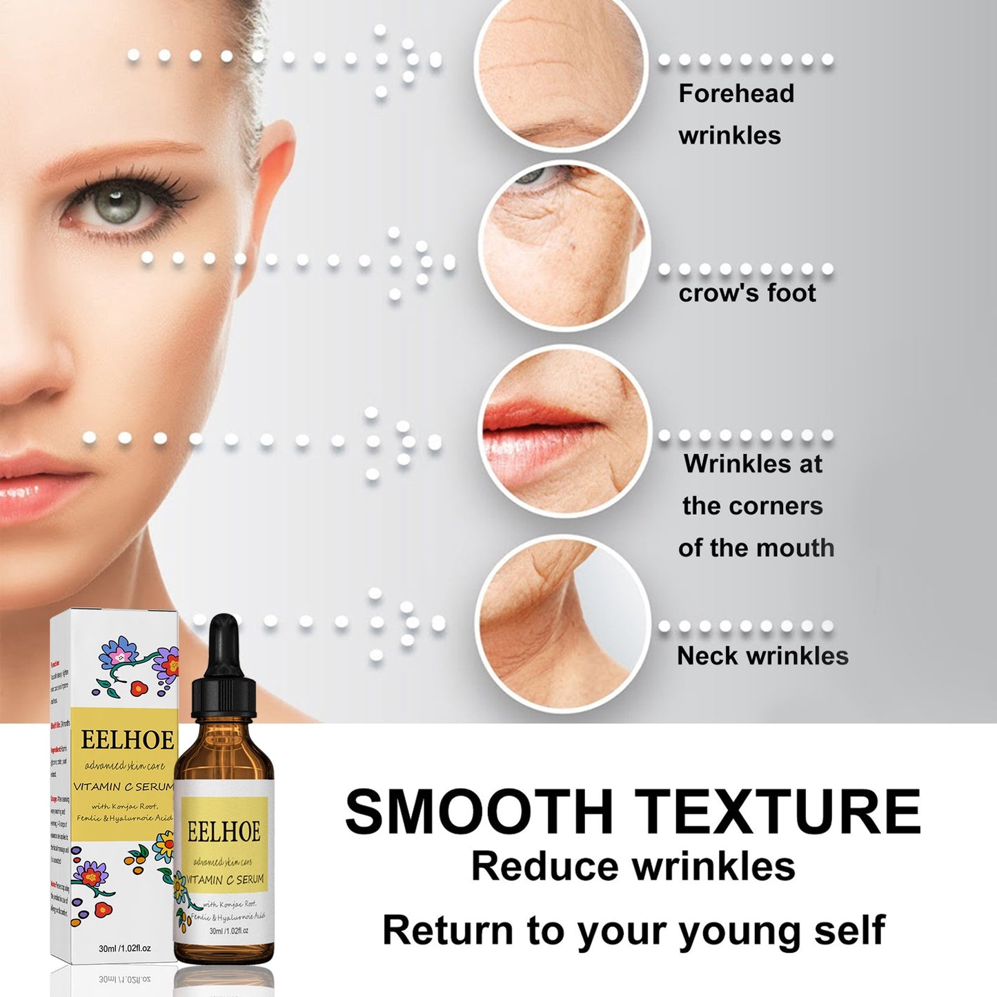 Vitamin C Essence, Brightens Skin, Moisturizes Shrink Pores Firming And Anti-Wrinkle Solution - Korvel