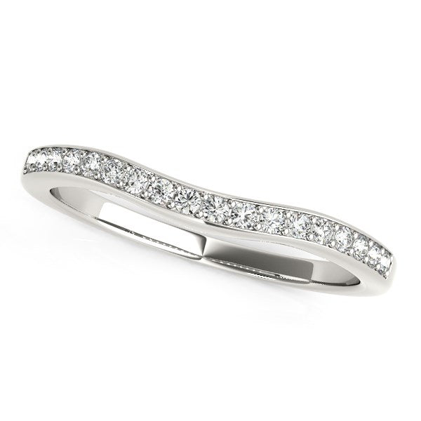 Bague de mariage en diamant courbé en or blanc 14k