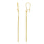 14k Yellow Gold Long Bar Diamond Cut Drop Earrings