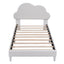 Twin Size Upholstered Cloud-Shape Bed ,Velvet Platform Bed with Headboard,No Box-spring Needed,Beige - Korvel
