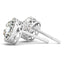 14k White Gold Halo Diamond Earrings with Four Prongs