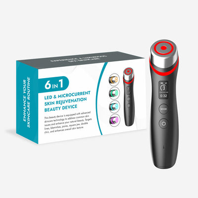 Microcurrent vibration massager red blue light water light pore beauty device - Korvel