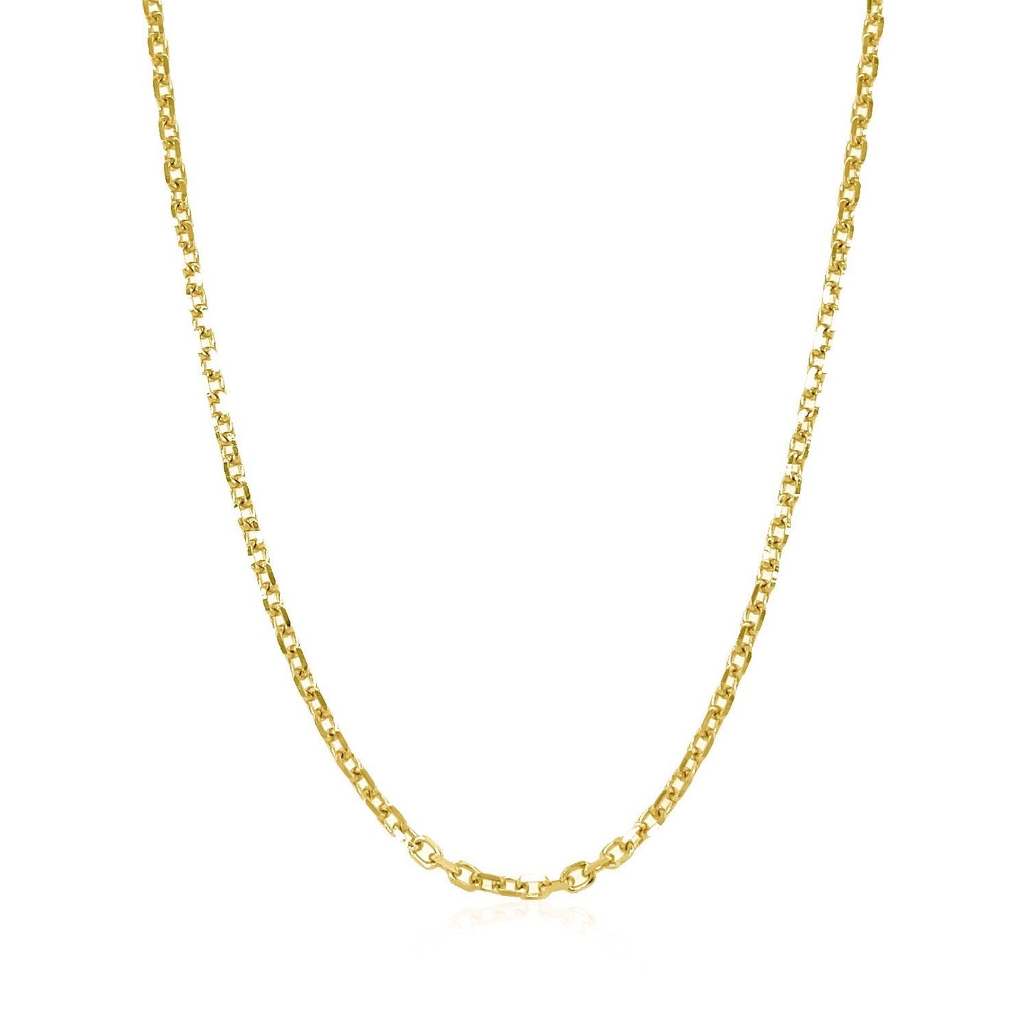 18k Yellow Gold Diamond Cut Cable Link Chain - 1.90 mm