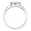 Bague en diamant à deux pierres en or blanc et rose 14k