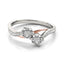 Bague en diamant à deux pierres en or blanc et rose 14k