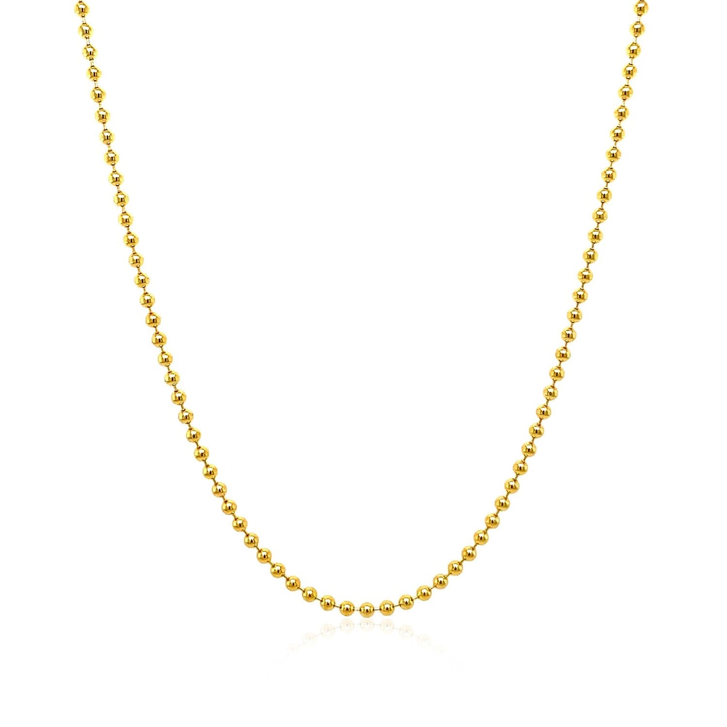Chaîne à perles en or jaune 14k 1,5 mm