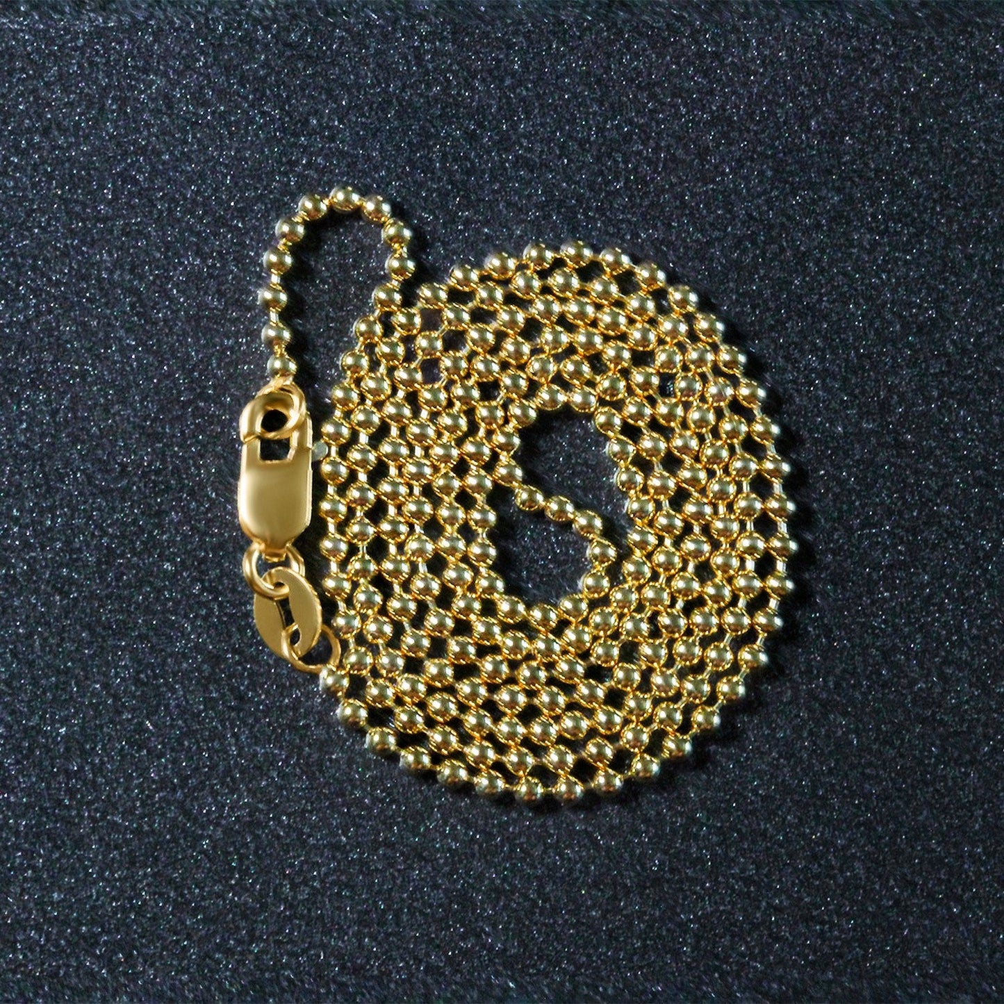 Chaîne à perles en or jaune 14k 1,5 mm
