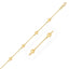 14k Yellow Gold Rolo Chain Bracelet with Heart Stations