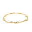 14k Yellow Gold Rolo Chain Bracelet with Heart Stations