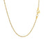 Chaîne en or jaune 10 carats solide avec coupe diamant en corde 1,4 mm