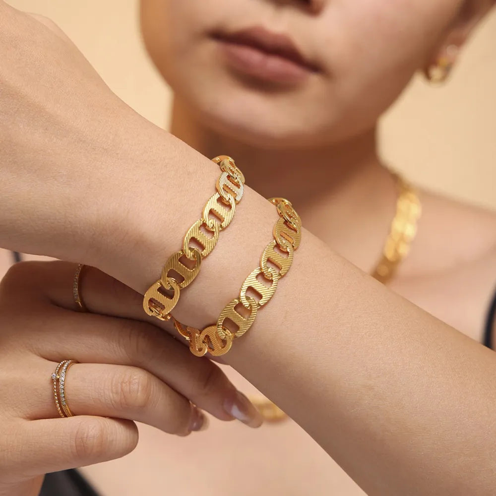 Handmade Gold-Plated Titanium Steel Women's Bracelet