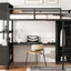 Lit mezzanine en métal premium avec armoire et bureau