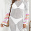 Openwork Contrast Long Sleeve Cover-Up