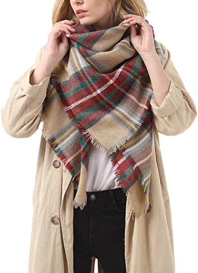 Premium Oversized Women's Scarf in Grey and Brown
