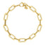 14k Yellow Gold Diamante Paperclip Chain Bracelet