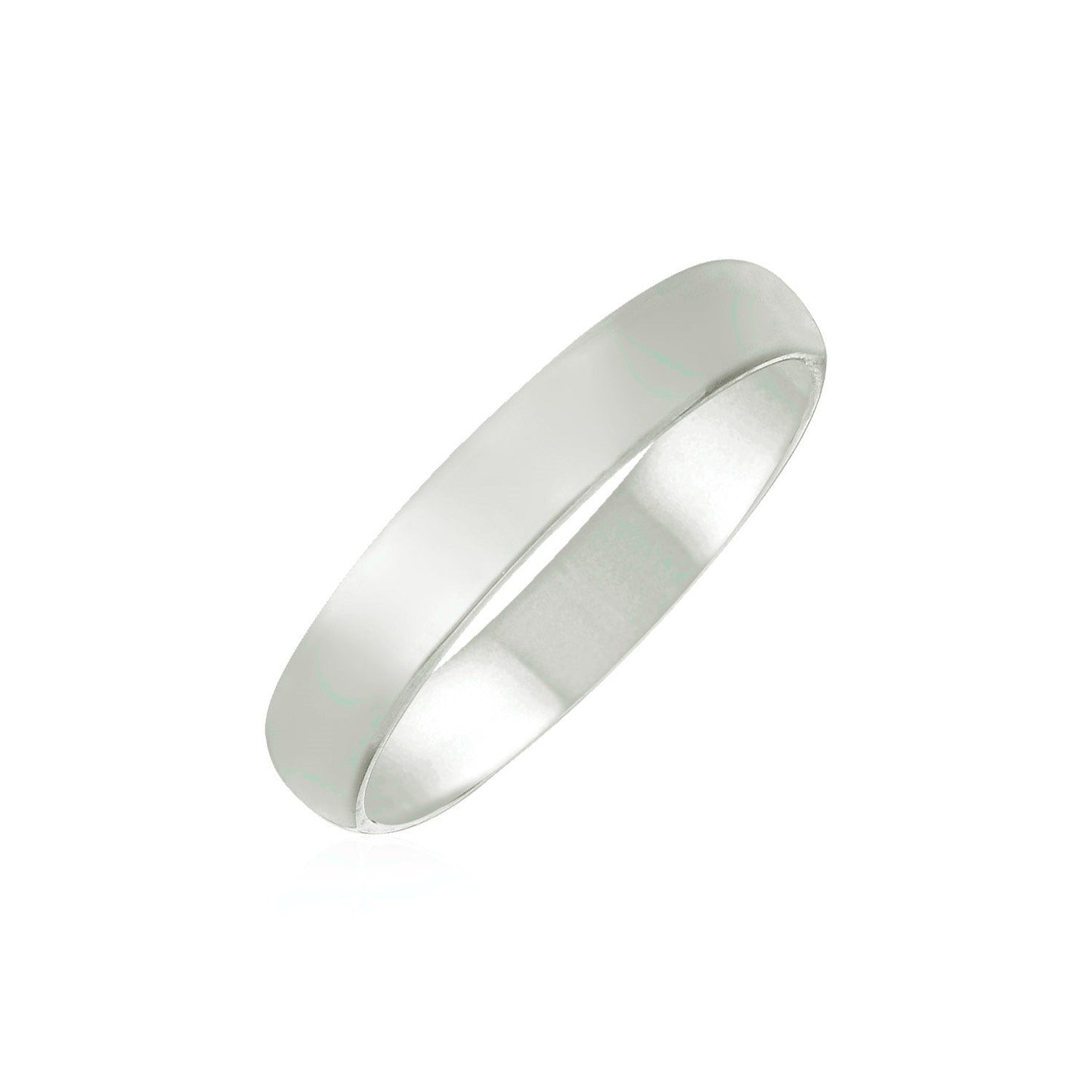 Bague de mariage confort en or blanc 14k de 4 mm