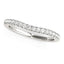 Anillo de boda curvado redondo de oro blanco de 14k con pavé