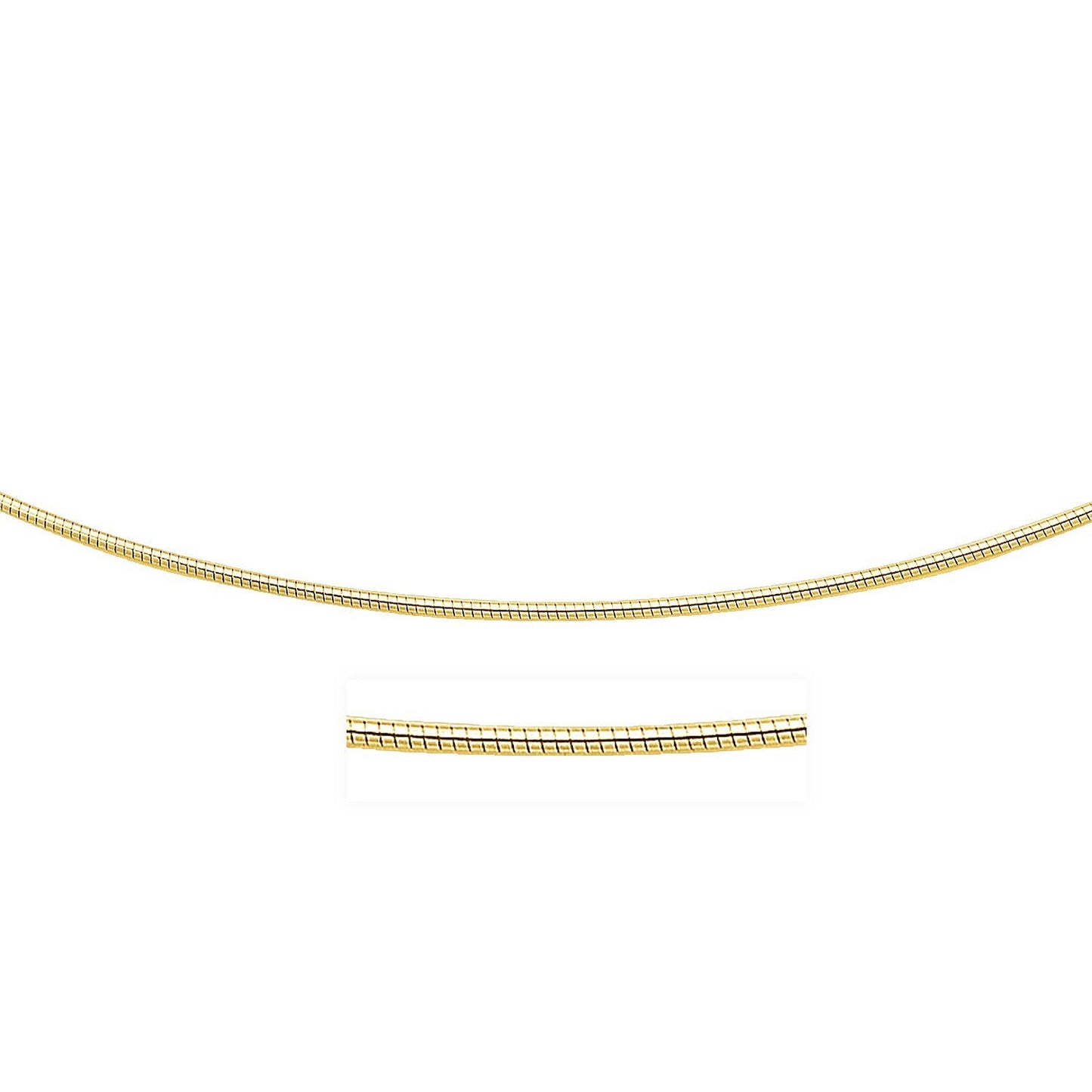 14k Yellow Gold Round Omega Chain Necklace
