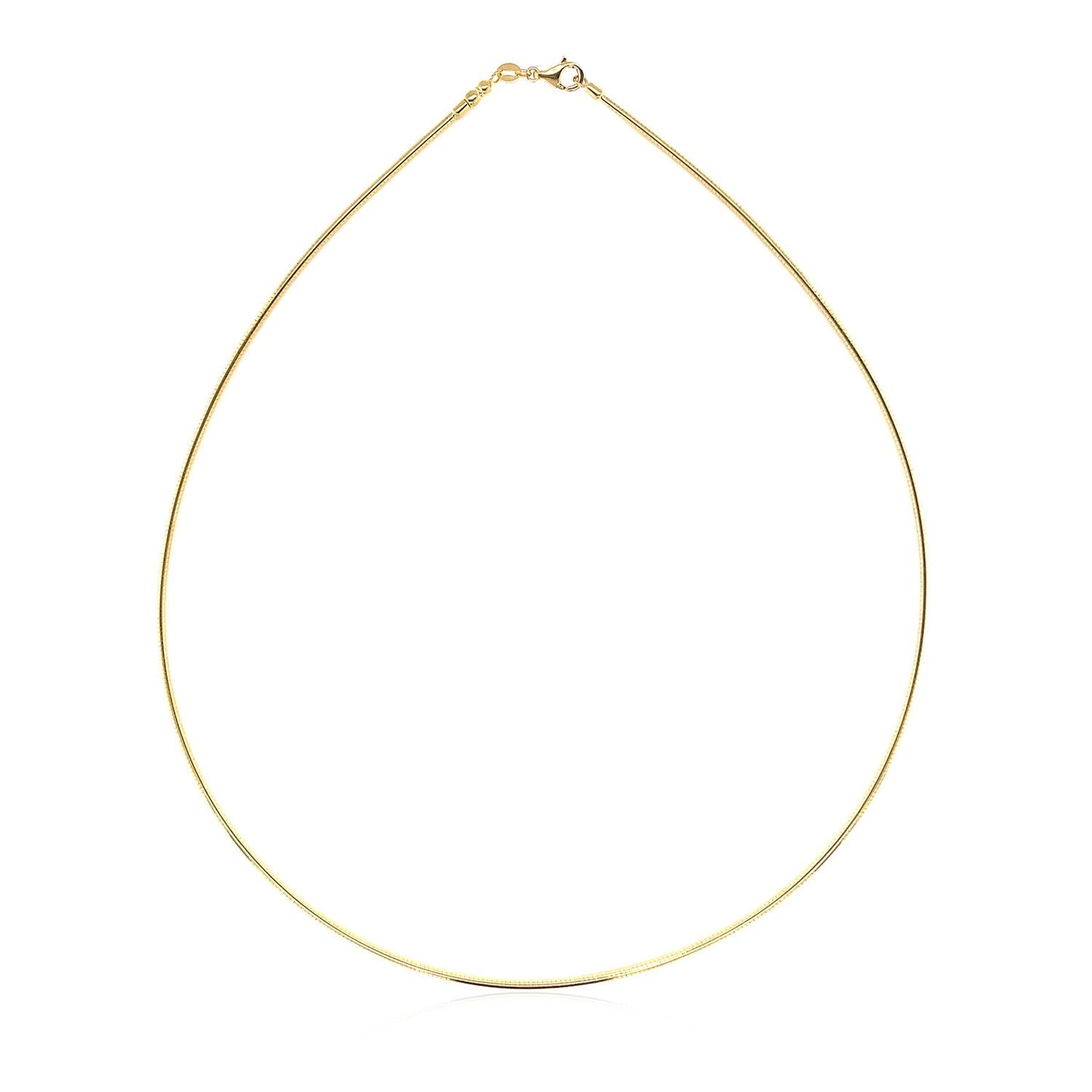 14k Yellow Gold Round Omega Chain Necklace