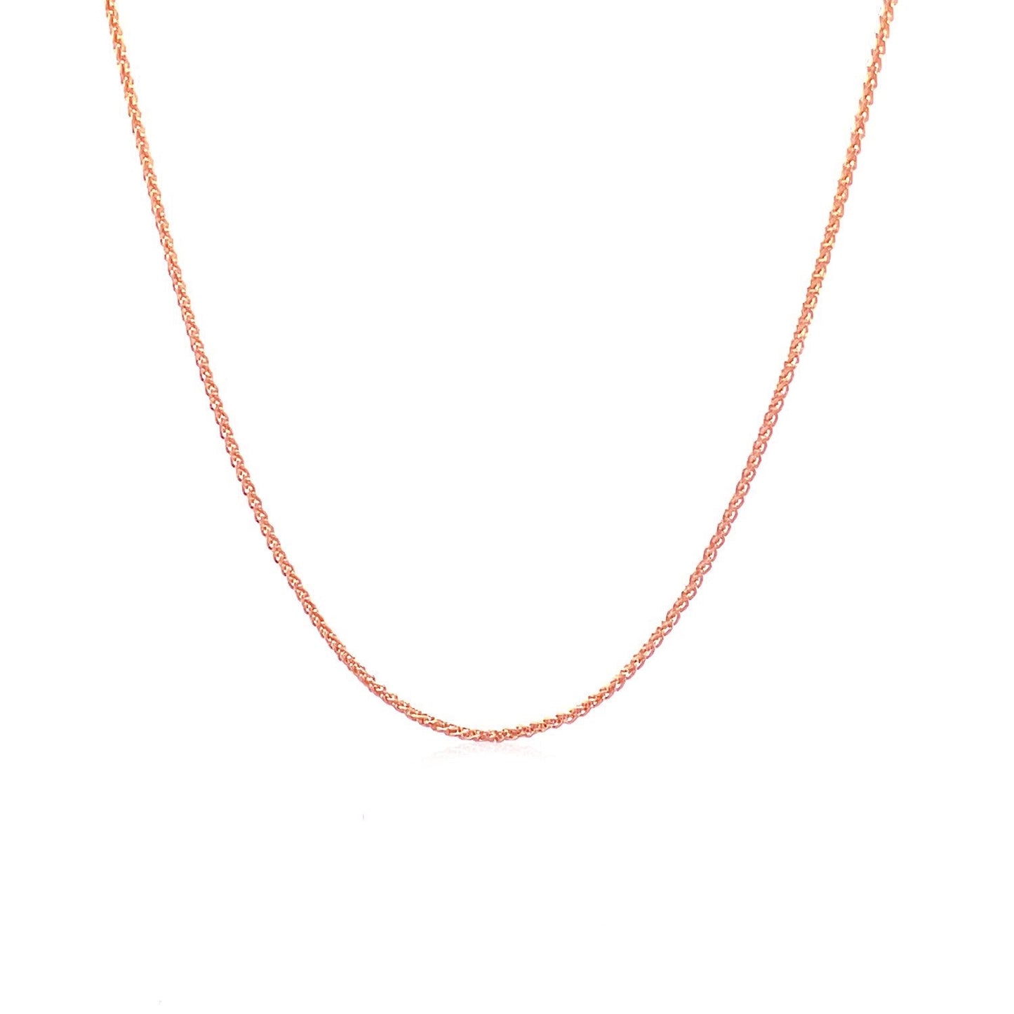 Cadena de trigo redonda de oro rosa de 14k - 1.00 mm