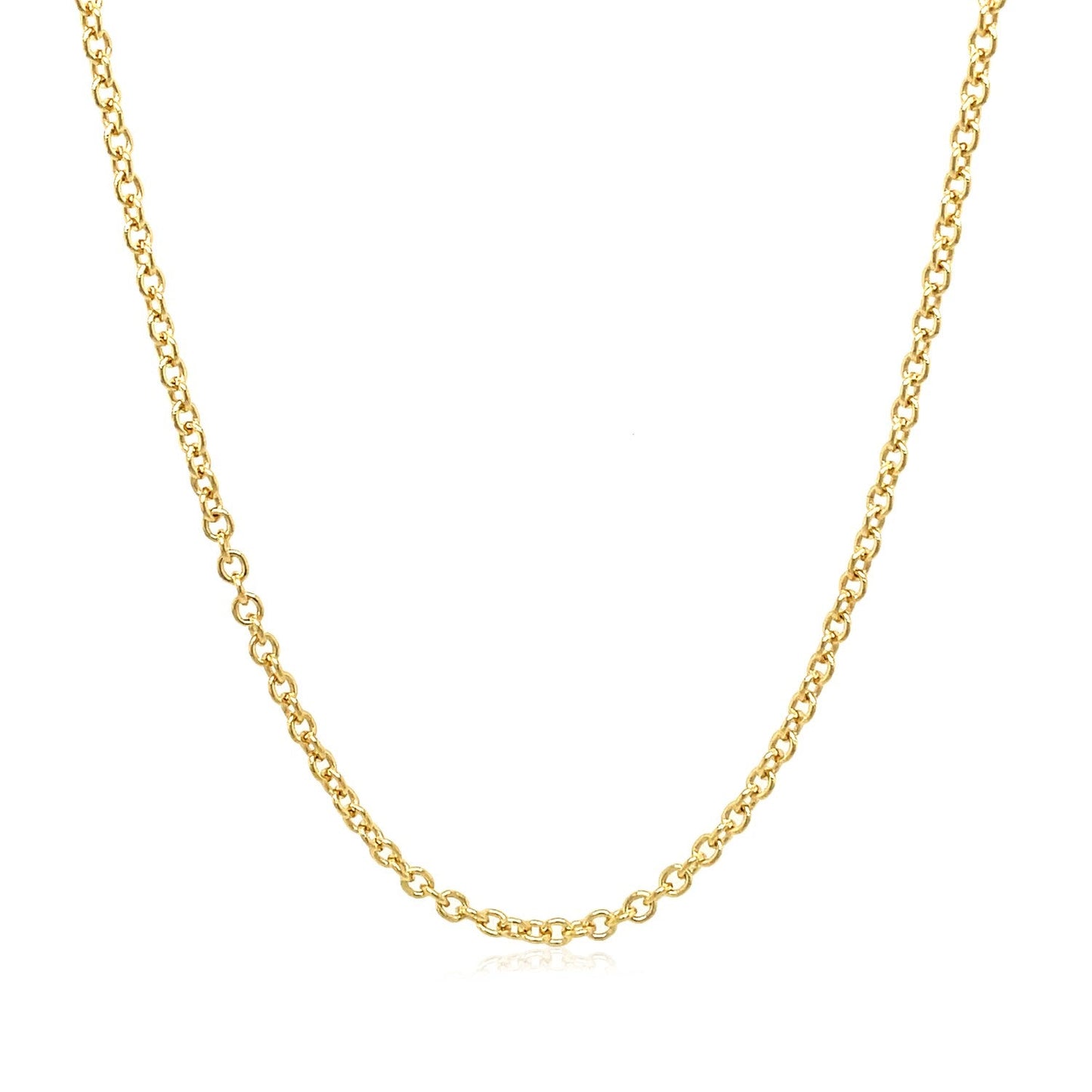 14k Yellow Gold Round Cable Link Chain - 1.9mm