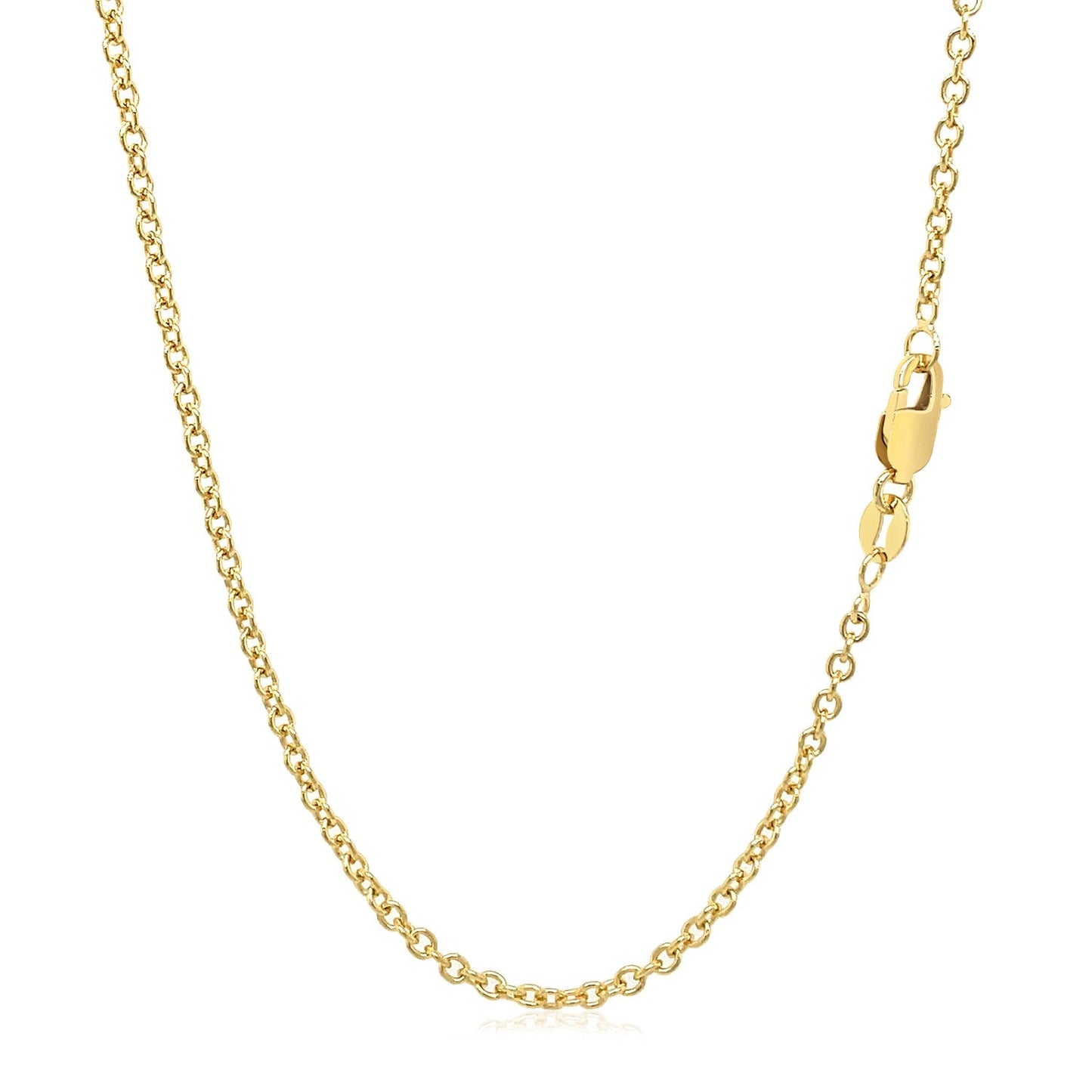 14k Yellow Gold Round Cable Link Chain - 1.9mm