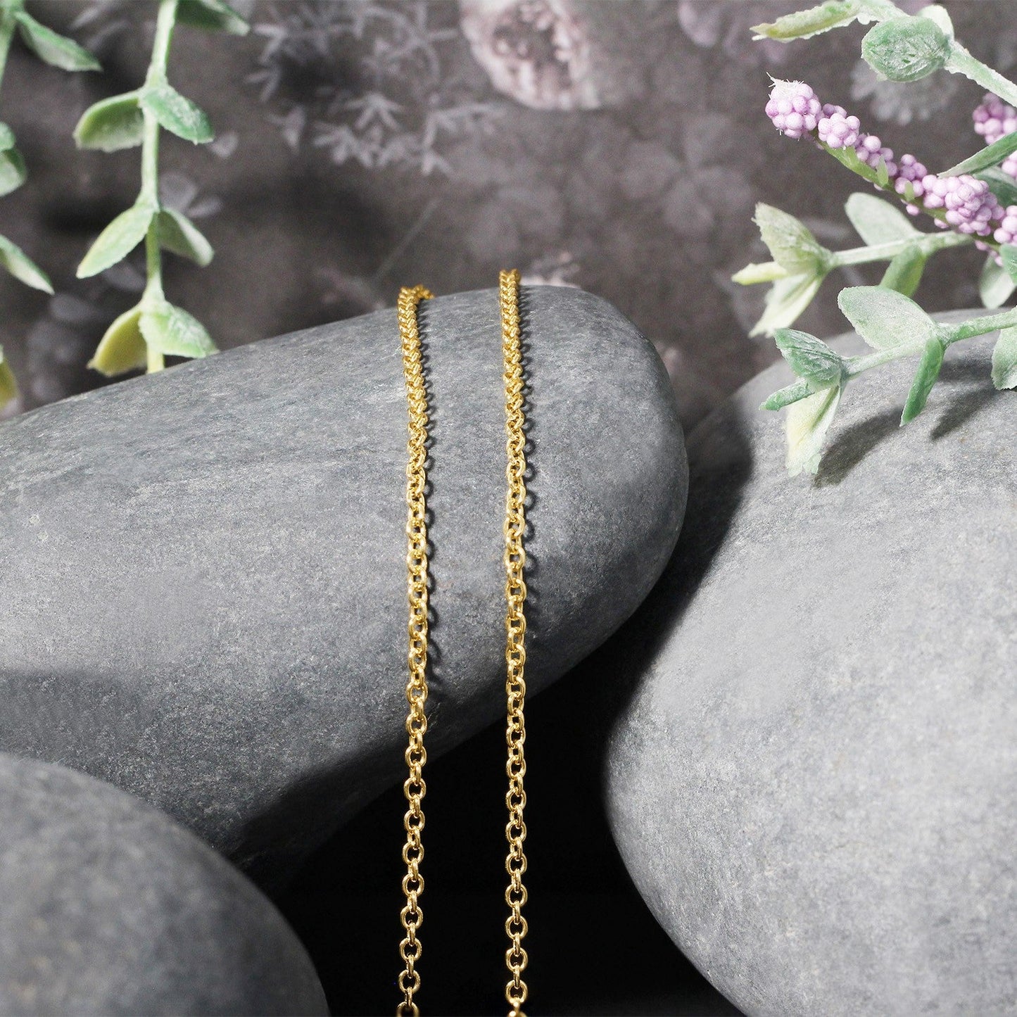 14k Yellow Gold Round Cable Link Chain - 1.9mm