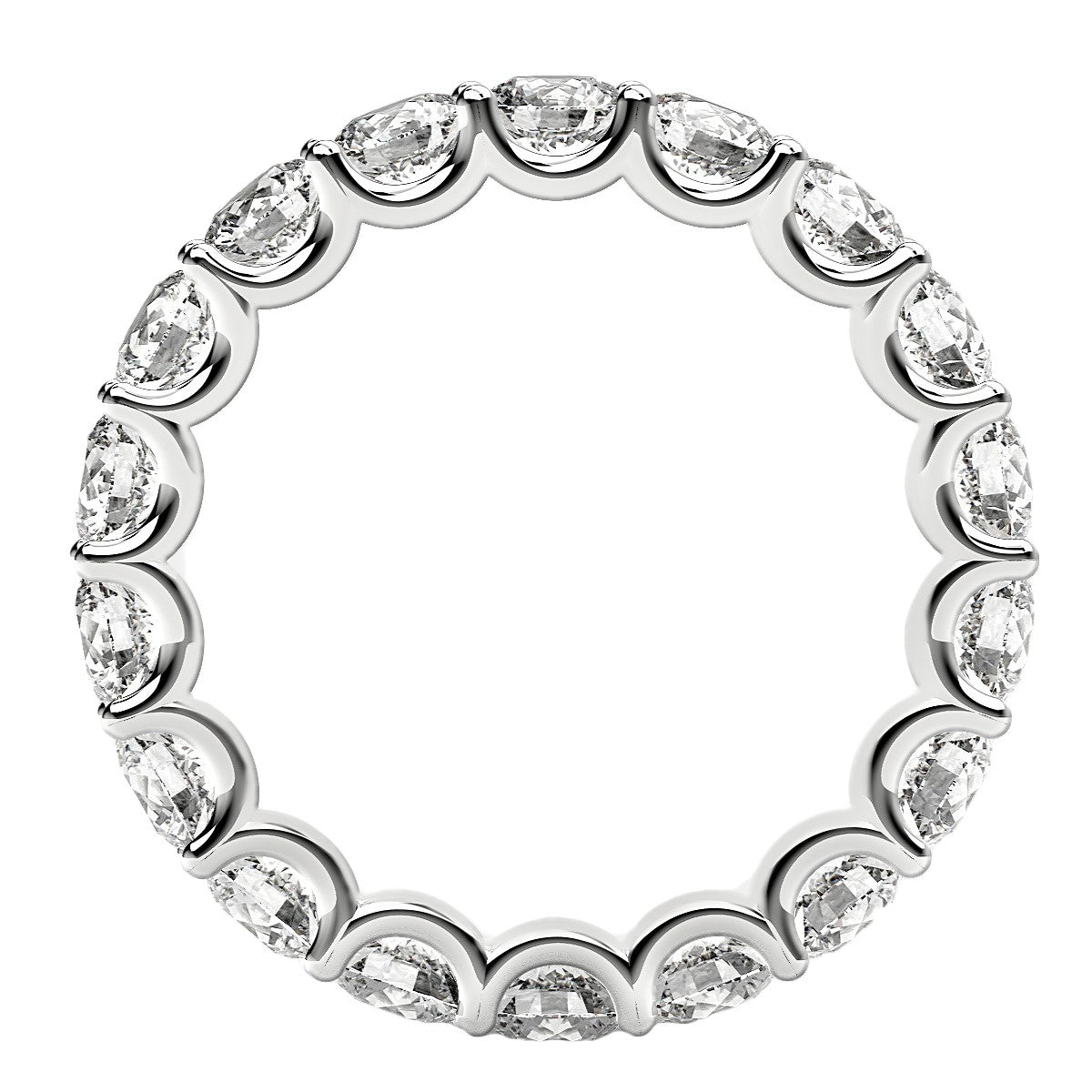 Anillo Eternidad de Diamante Creado en Laboratorio Corte Redondo en Oro Blanco de 14k