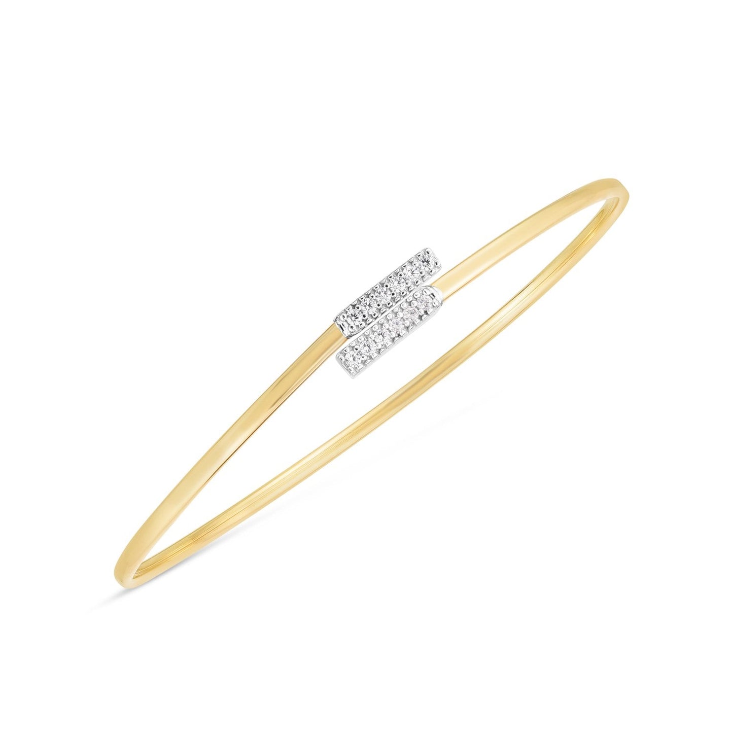 Bracelet Bangle en Or Bicolore 14k avec Diamants
