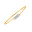 Bracelet Bangle en Or Bicolore 14k avec Diamants