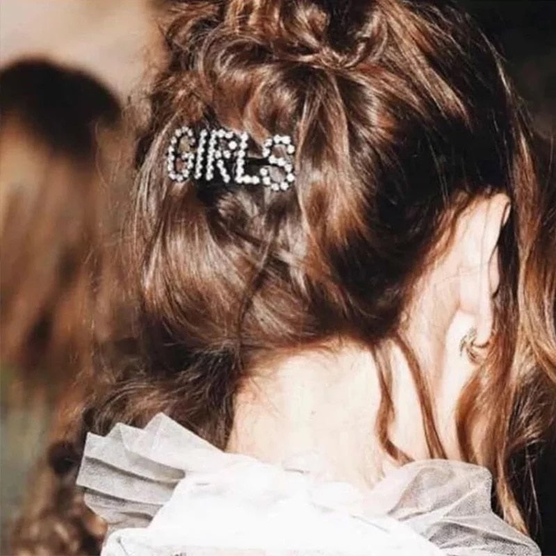 1PC Bling Letter Hairpins Headwear for Women Girls Hair Clips Pins Barrette Tools Hair Accessories - Korvel