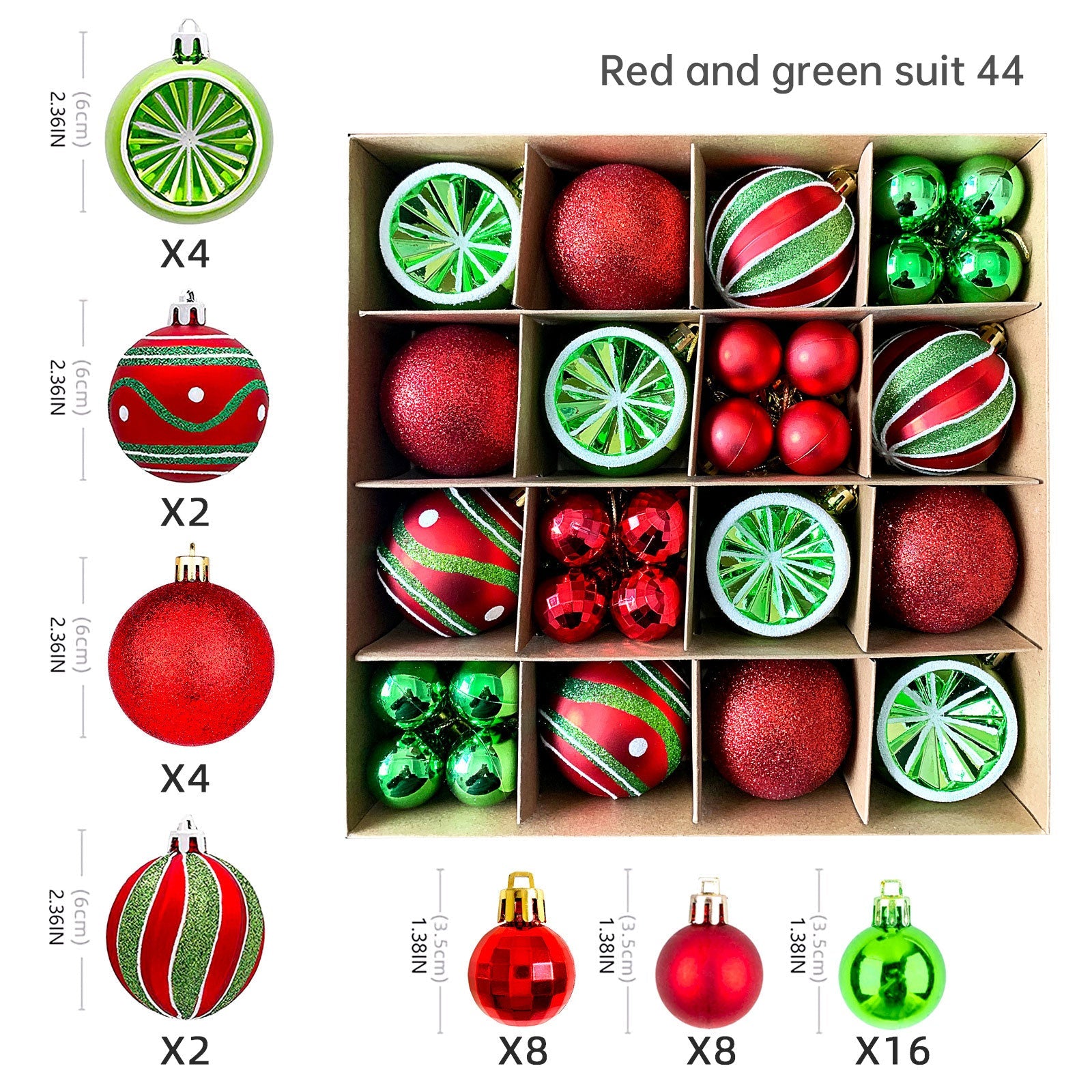 Christmas decoration 6cm electroplated ball plastic ball special-shaped painted Christmas ball gift Christmas tree pendant - Korvel