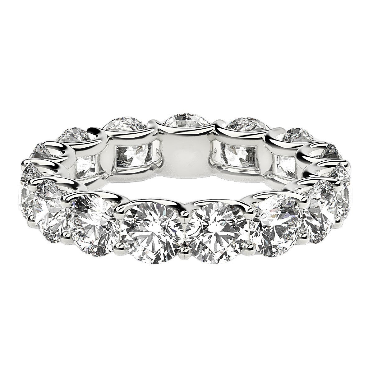 Round Cut Lab Grown Diamond Eternity Ring in 14k White Gold