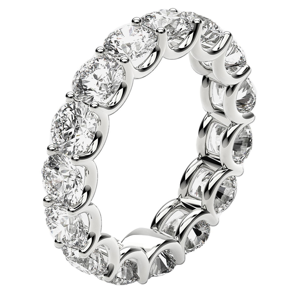 Round Cut Lab Grown Diamond Eternity Ring in 14k White Gold