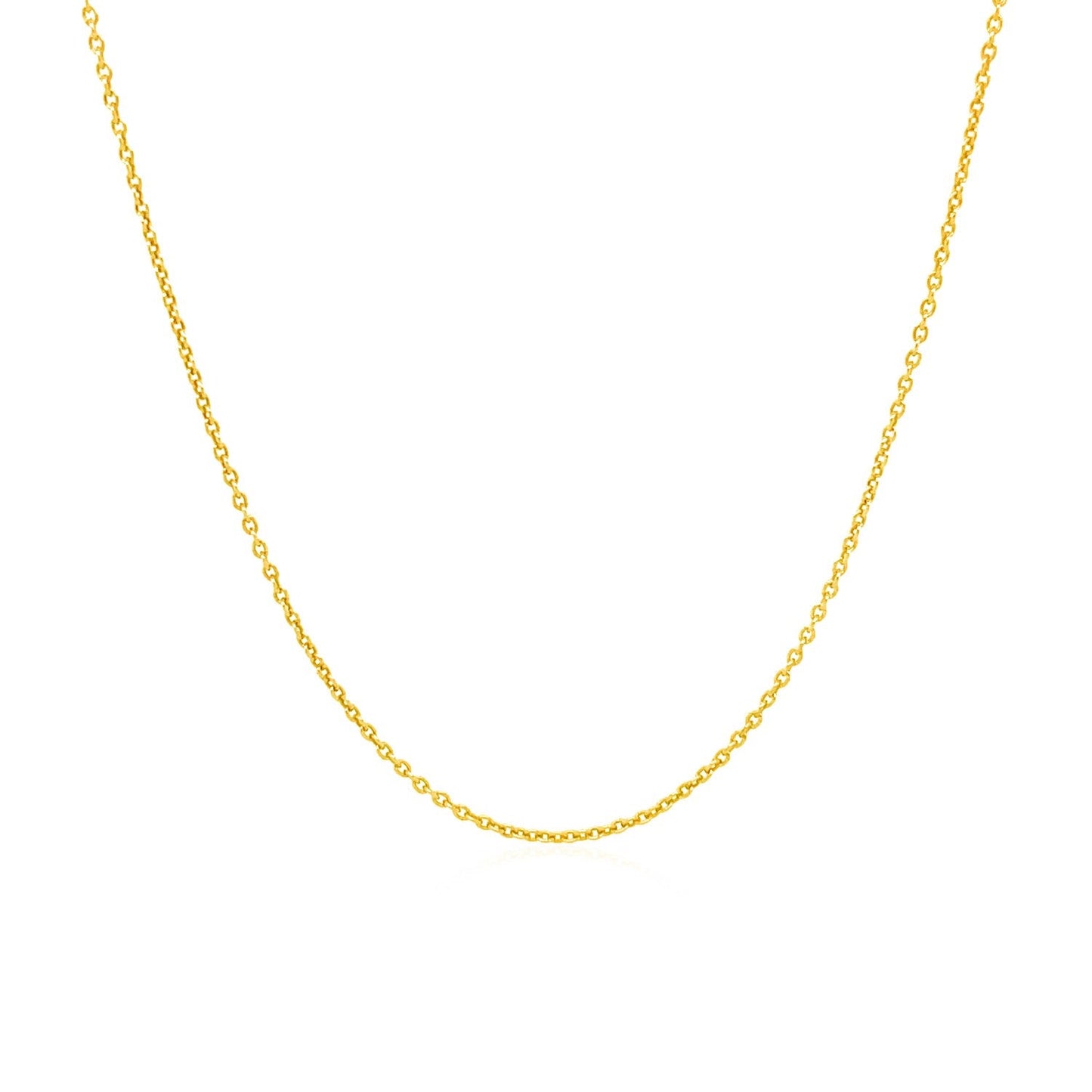 Cadena de eslabones redondos de cable de oro amarillo de 14k - 1.1mm