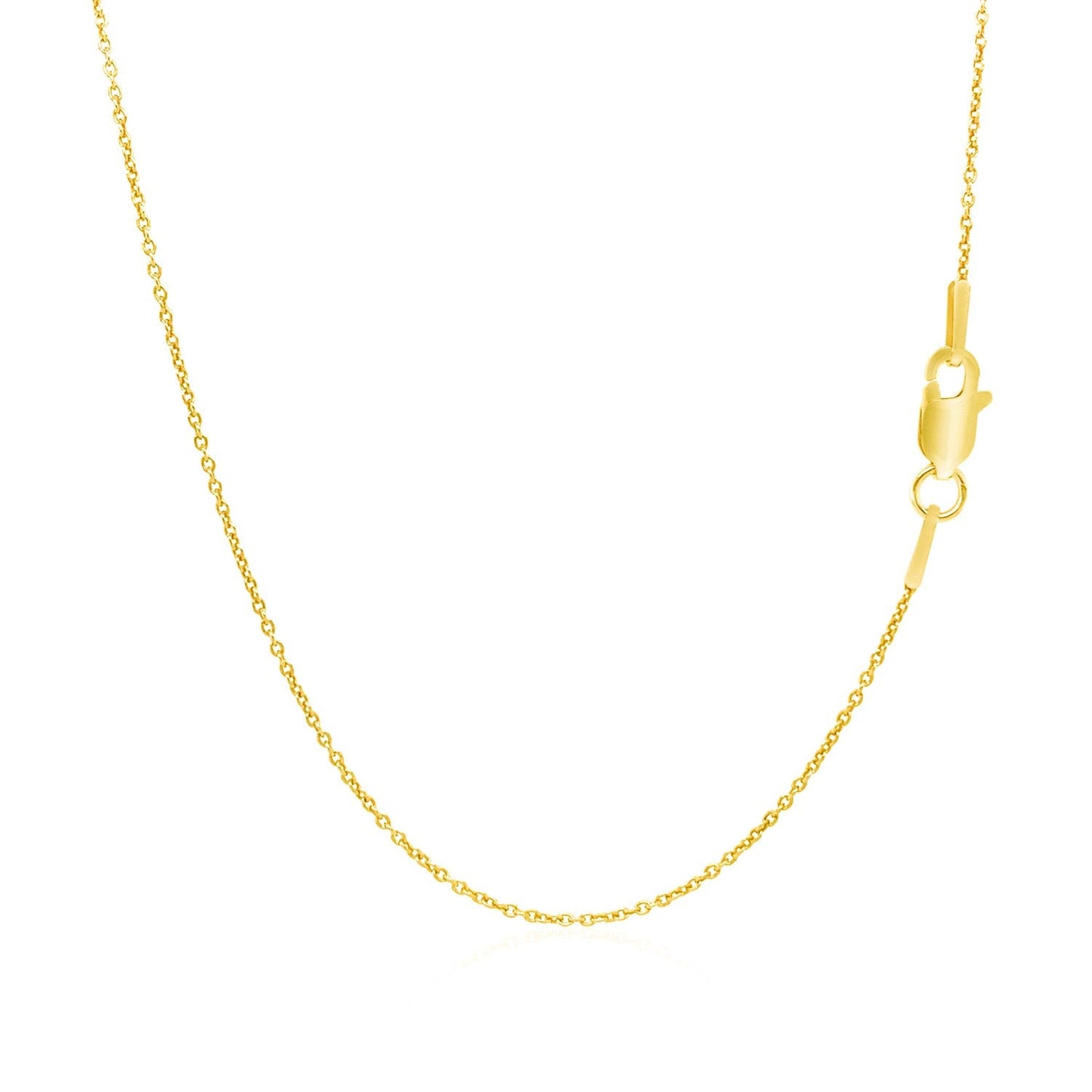 Cadena de eslabones redondos de cable de oro amarillo de 14k - 1.1mm
