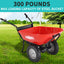 Red Rock Wheelbarrow Utility Cart Electric Powered AGM Battery 330lbs (150kgs) Max Capacity Barrel Dump Material Debris Hauler - Korvel